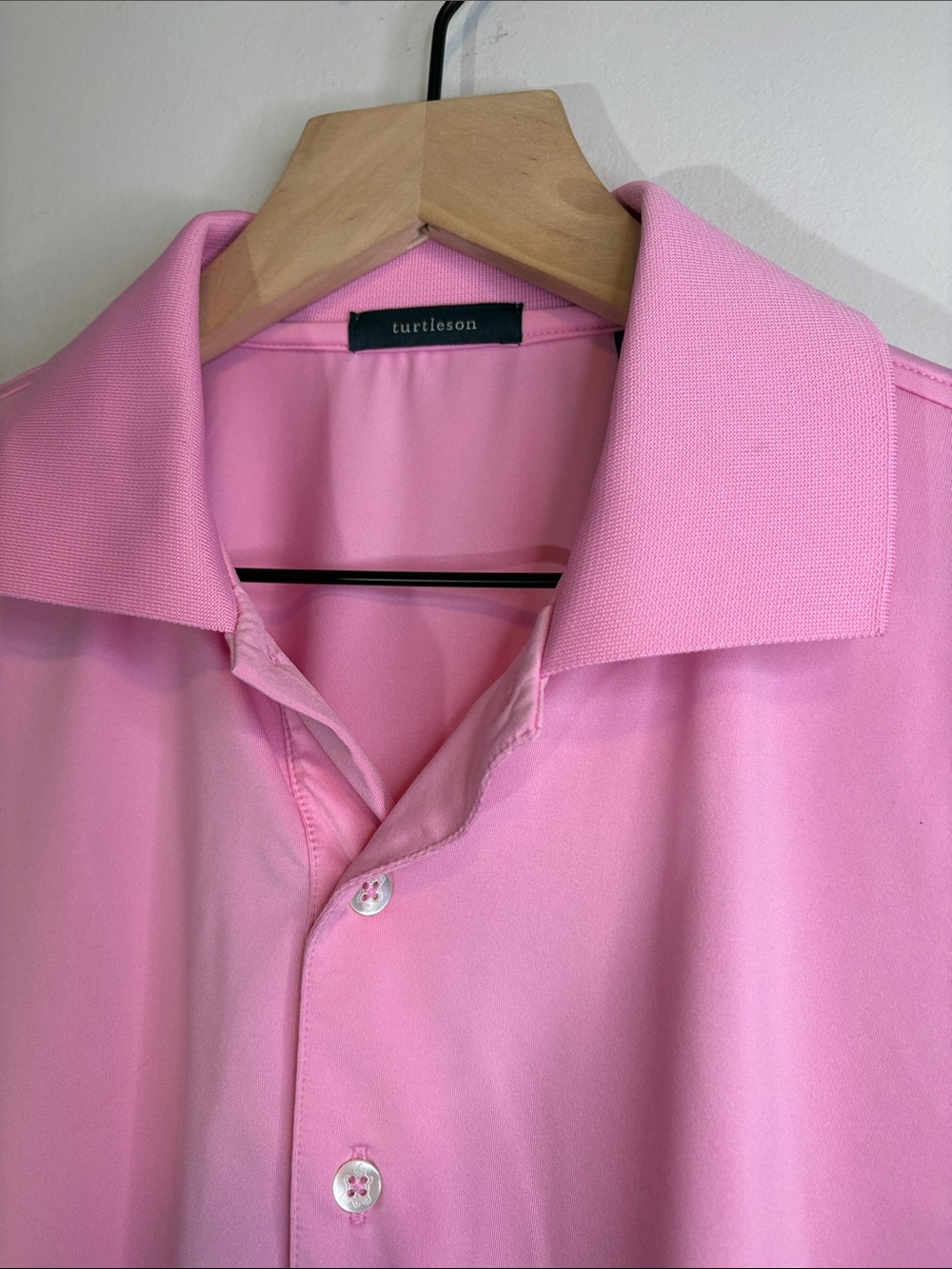 Turtleson Performance Stretch Golf Polo Bubblegum Pink Strawberry Milk Dri Fit